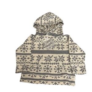 Kate Quinn Organic Cotton Fair Isle Snowflake Hoodie Cream Black 12-18m NWT